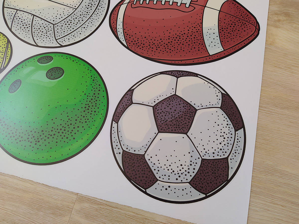 Sportovní míče samolepky na zeď, Sportovní míče nálepky na zeď, Sportovní míče dekorace na zeď, Sportovní míče samolepící nálepky na zeď