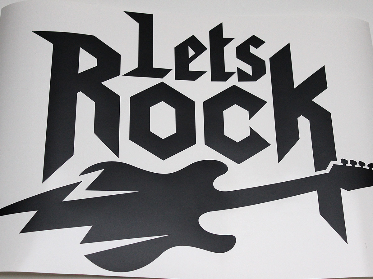 Lets Rock samolepka na zeď, Lets Rock nálepky na zeď, Lets Rock dekorace na stěnu, Lets Rock samolepící dekor na stěny, Lets Rock samolepící tapety na zeď