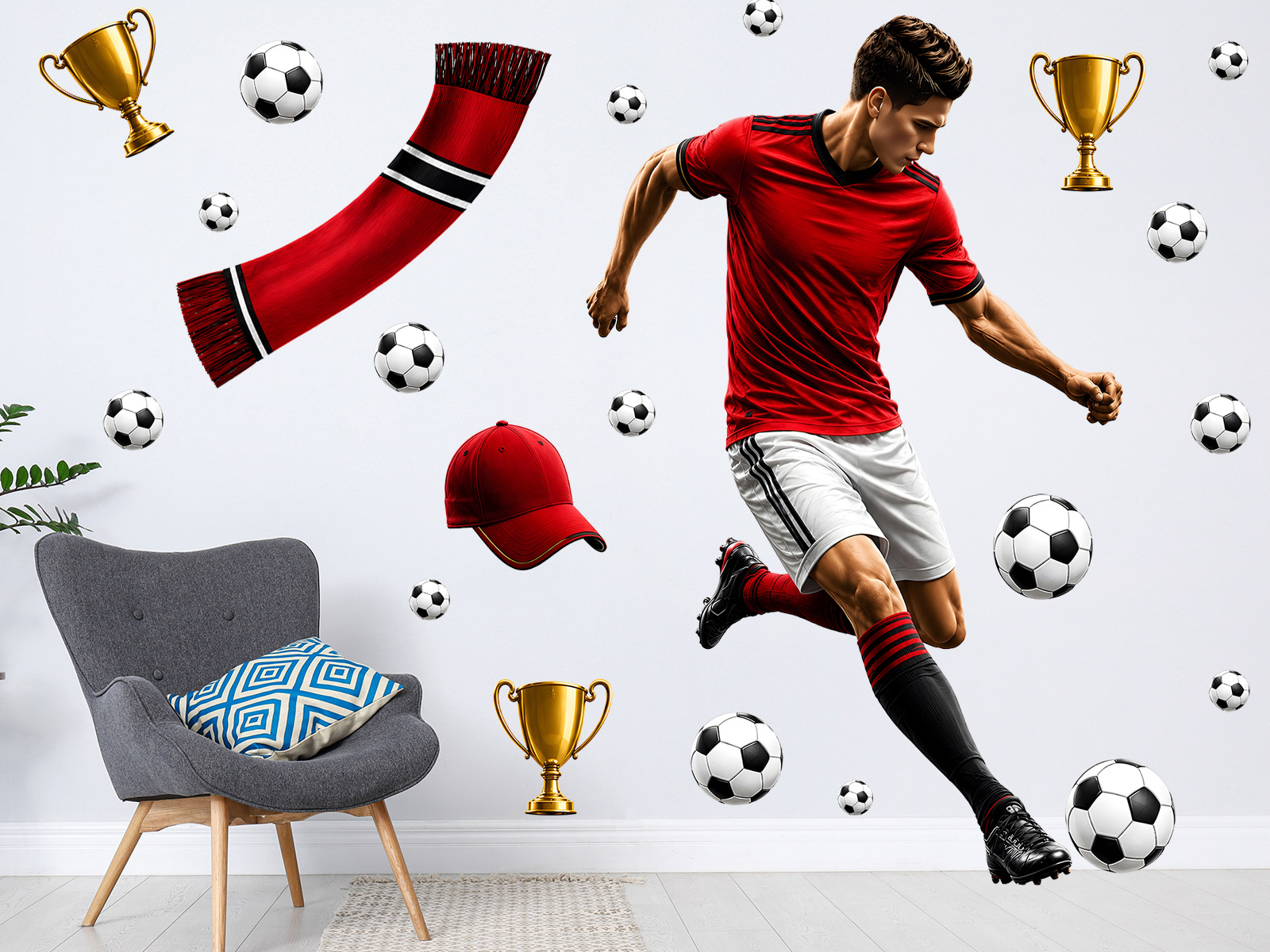 Fotbalista Manchester United samolepky na zeď, Fotbalista Manchester United dekorace na zeď, Fotbalista Manchester United samolepící dekorace na zdi, Fotbalista Manchester United nálepky na stěnu