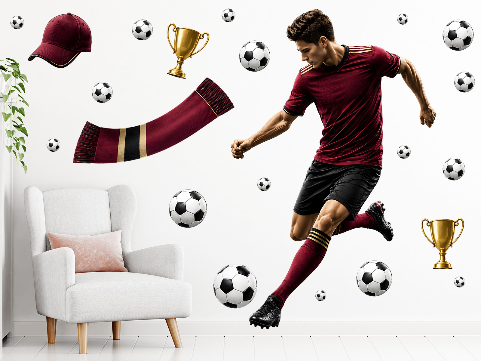 Fotbalista Sparta Praha samolepky na zeď, Fotbalista Sparta Praha dekorace na zeď, Fotbalista Sparta Praha samolepící dekorace na zdi, Fotbalista Sparta Praha nálepky na stěnu