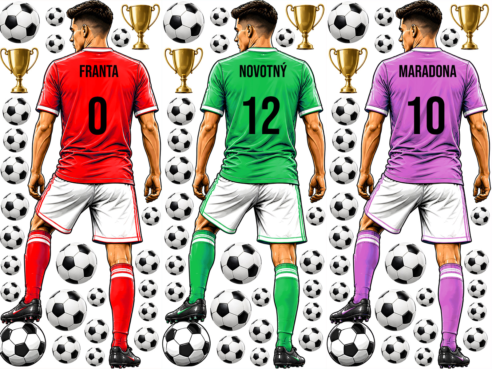 Fotbalista dres jméno na přání samolepky na zeď, Fotbalista dres jméno na přání dekorace na zeď, Fotbalista dres jméno na přání  samolepící dekorace na zdi, Fotbalista dres jméno na přání  nálepky na stěnu